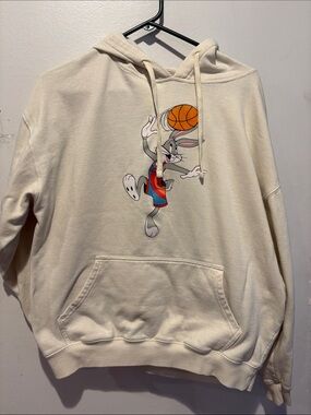 Topshop Cream Bugs Bunny Basketball Hoodie
